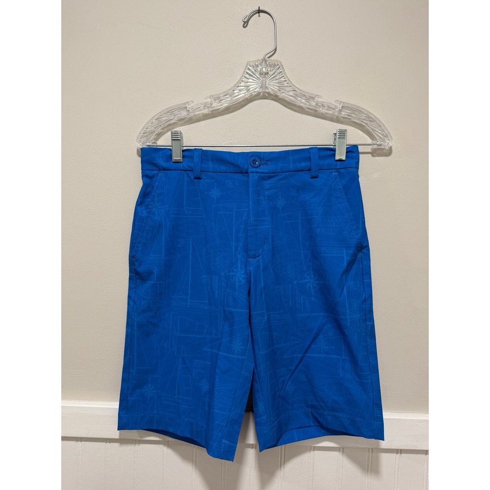 Vineyard Vines Performance Shorts Blue Boats Sailing Boy Size 14